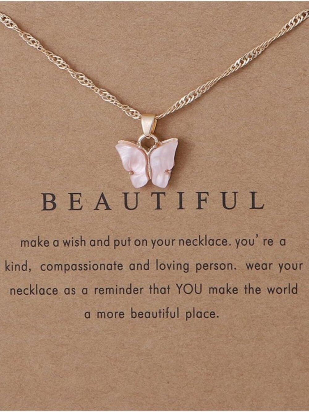 Sweet Cute Colorful Butterfly Adjustable Clavicle Chain Lightweight Arcylic Inse